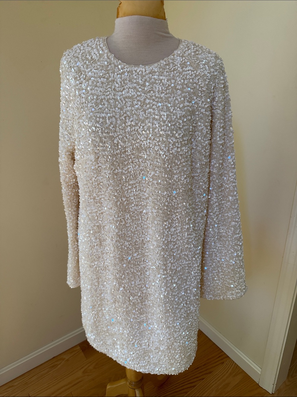 H&M large sequined long sleeve dress.